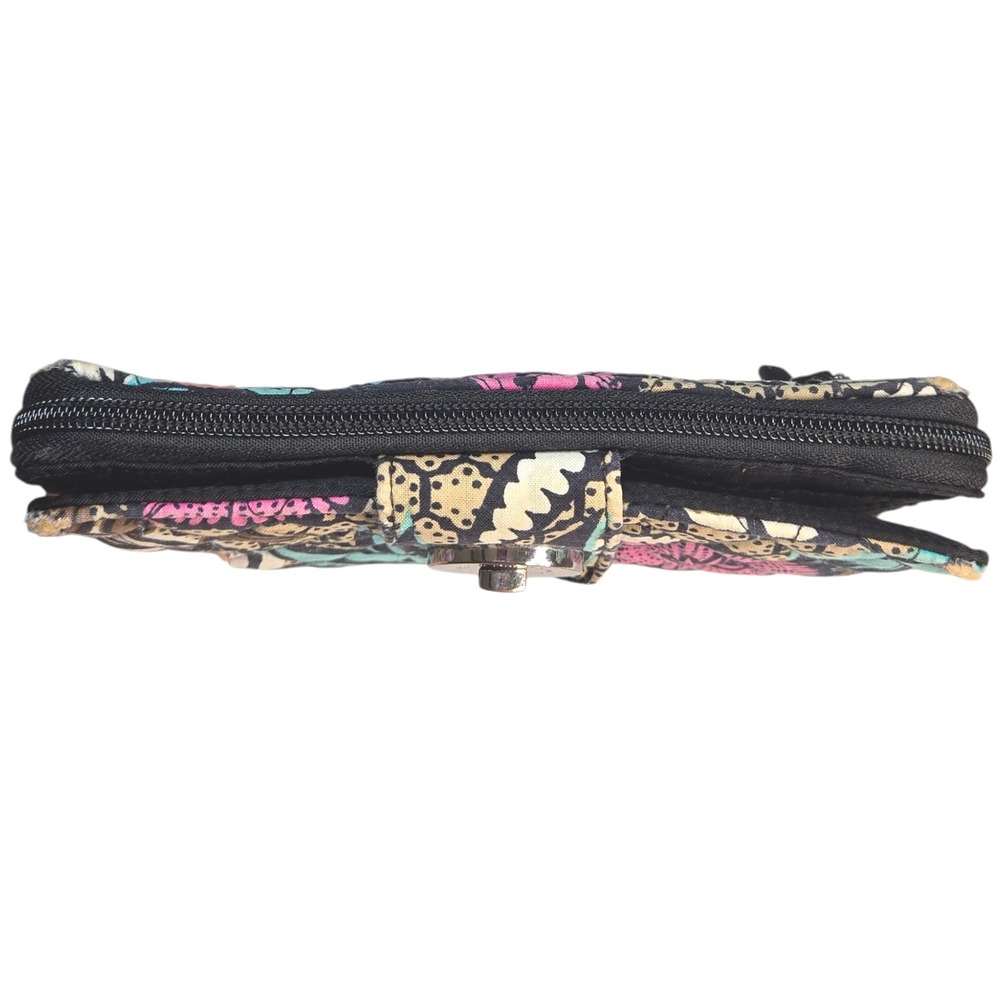 Vera Bradley Turn Lock Wallet Floral Quilted Zip Around Clutch Flaws - Picture 5 of 16
